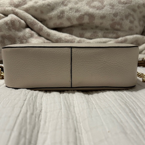 Coach C1560 Marlie Top Handle Satchel Purse Pebbled Chal Cream Leather Snakeskin - Picture 7 of 15